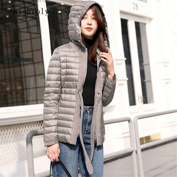 sanishroly new women ultra light white duck down coat parka female slim tie bow hodded jacket outerwear plus size 2xl se700, Black
sanishroly new women ultra light white duck down coat parka female slim tie bow hodded jacket outerwear plus size 2xl se700, Black