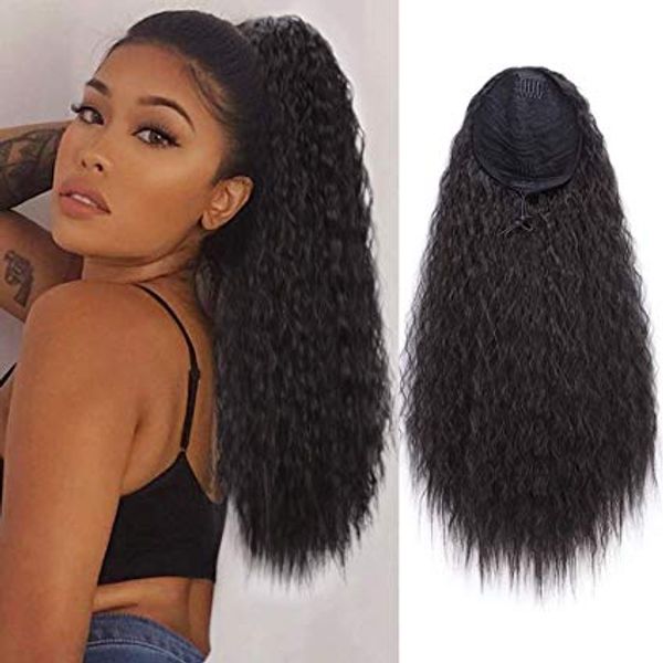 24 inch drawstring ponytail extensions human wrap around ponytail long wavy ponytail extension 140g clip in on hair extensions for women, Black
24 inch drawstring ponytail extensions human wrap around ponytail long wavy ponytail extension 140g clip in on hair extensions for women, Black