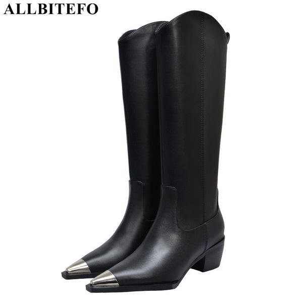 allbitefo metal toe genuine leather thick heel long women boots women high heel shoes autumn office ladies shoes, Black
allbitefo metal toe genuine leather thick heel long women boots women high heel shoes autumn office ladies shoes, Black
