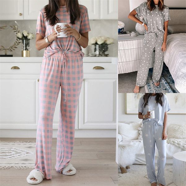 korean style elegant women pajama sets 2020 summer o-neck casual plaid loose pajamas sleepwear, Black;red
korean style elegant women pajama sets 2020 summer o-neck casual plaid loose pajamas sleepwear, Black;red
