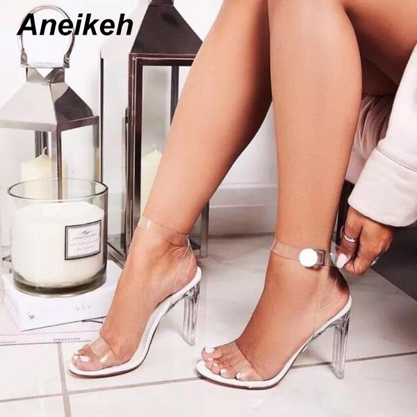 aneikeh 2019 women sandals ankle strap perspex high heels pvc clear crystal concise classic buckle strap shoes, Black
aneikeh 2019 women sandals ankle strap perspex high heels pvc clear crystal concise classic buckle strap shoes, Black