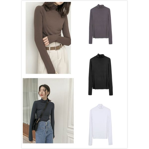 высокая упругие high neck solid color модальные с длинным рукавом футболки женские рубашки основывая, White
высокая упругие high neck solid color модальные с длинным рукавом футболки женские рубашки основывая, White