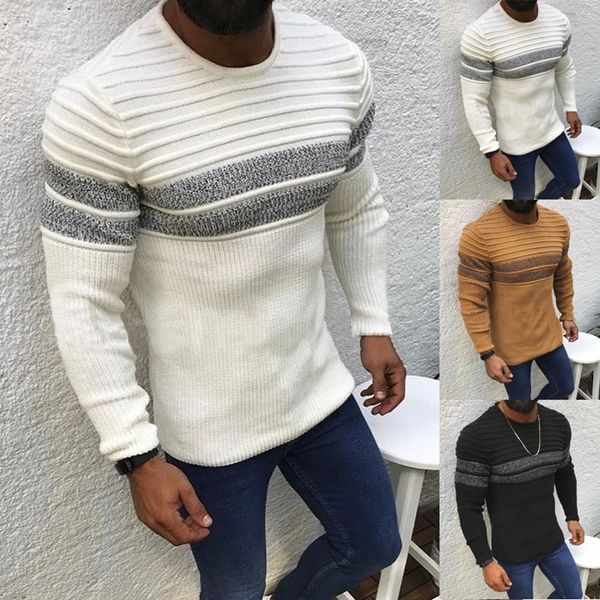 mjartoria men fashion knitted pullovers male solid color o-neck striped long sleeve sweater autumn winter slim casual sweater, White;black
mjartoria men fashion knitted pullovers male solid color o-neck striped long sleeve sweater autumn winter slim casual sweater, White;black