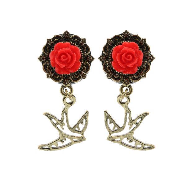 swallow dangle ear tunnels plugs expander gauges rose piercing body jewelry, Slivery;golden
swallow dangle ear tunnels plugs expander gauges rose piercing body jewelry, Slivery;golden