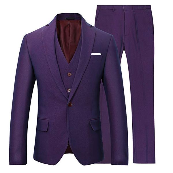 men's slim fit 3 piece suit one button dress blazer jacket & tux vest & trousers groom wedding blazer pants, White;black
men's slim fit 3 piece suit one button dress blazer jacket & tux vest & trousers groom wedding blazer pants, White;black