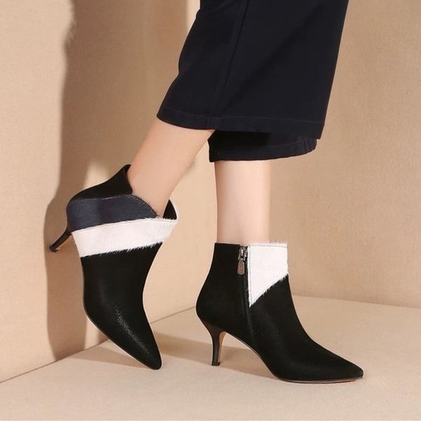 pointed toe high faux leather zipper style heel ankle pumps stiletto botas zapatos de mujer sock shoes high boots dress shoes, Black
pointed toe high faux leather zipper style heel ankle pumps stiletto botas zapatos de mujer sock shoes high boots dress shoes, Black