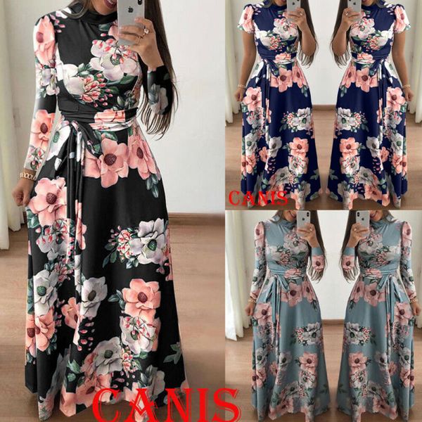 women's boho summer floral print short sleeve long maxi dress sashes loose party beach sundress, Black;gray
women's boho summer floral print short sleeve long maxi dress sashes loose party beach sundress, Black;gray