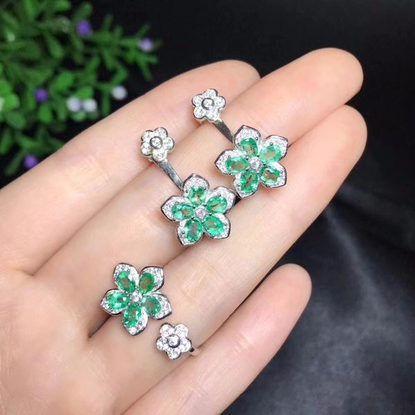 columbia natural emerald set ring earrings necklace fashionable with new design quality 925 silver, Black
columbia natural emerald set ring earrings necklace fashionable with new design quality 925 silver, Black