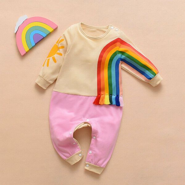 0-24m 2019 autumn kids newborn baby boy girl clothes long sleeve rainbow stripe romper elegant cute jumpsuit cotton sweet outfit, Blue
0-24m 2019 autumn kids newborn baby boy girl clothes long sleeve rainbow stripe romper elegant cute jumpsuit cotton sweet outfit, Blue