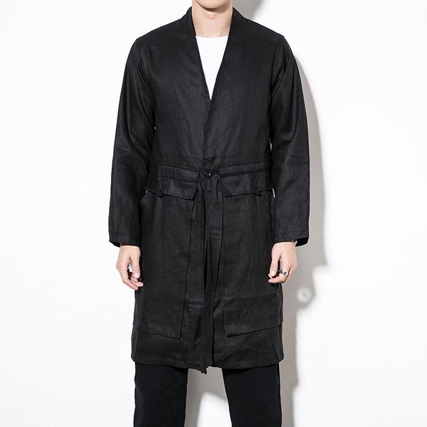 windbreaker autumn long black simple design belt linen men's windbreaker chinese style simple long coat, Tan;black
windbreaker autumn long black simple design belt linen men's windbreaker chinese style simple long coat, Tan;black