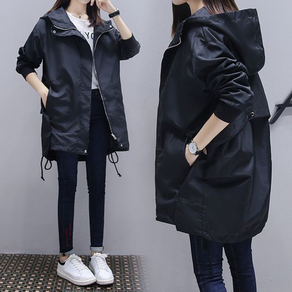 autumn women windbreaker hooded trench coat casual black trench woman clothes overcoat casacos compridos femininos coats, Tan;black
autumn women windbreaker hooded trench coat casual black trench woman clothes overcoat casacos compridos femininos coats, Tan;black