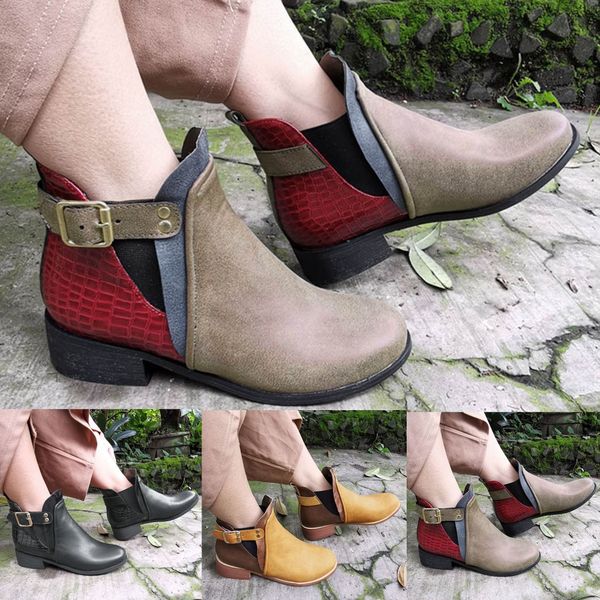 fashion women square heels booties buckle strap mixed color short boot round toe shoes woman patchwork autumn winter women boots, Black
fashion women square heels booties buckle strap mixed color short boot round toe shoes woman patchwork autumn winter women boots, Black