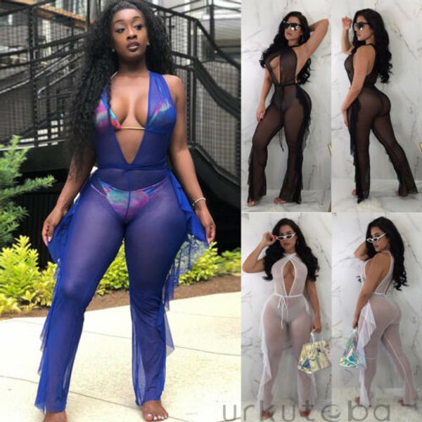 womens summer bikini cover up sheer jumpsuit ladies beach romper playsuit, Black;white
womens summer bikini cover up sheer jumpsuit ladies beach romper playsuit, Black;white