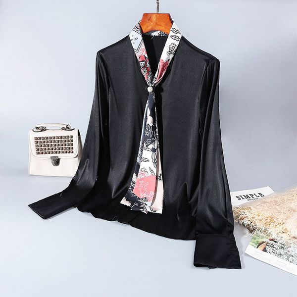 women's blouses & shirts fashion women s temperament is a leading female long sleeve splicing nail bead silk shirt, White
women's blouses & shirts fashion women s temperament is a leading female long sleeve splicing nail bead silk shirt, White