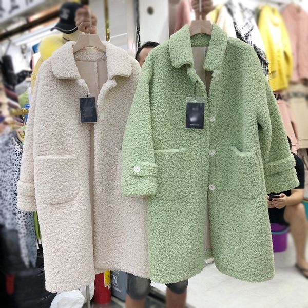 women's lamb fur coat autumn and winter 2019 korean loose medium-long cashmere trench female thick lamb wool overcoats, Black
women's lamb fur coat autumn and winter 2019 korean loose medium-long cashmere trench female thick lamb wool overcoats, Black