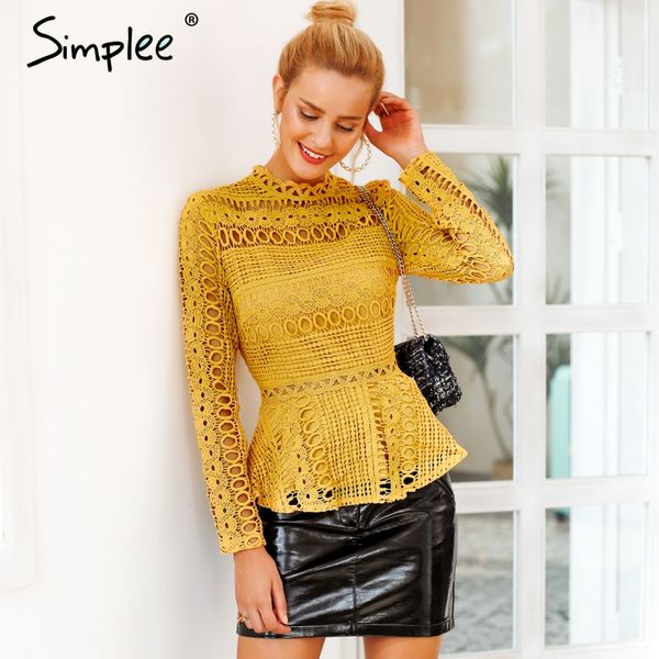 simplee elegant lace hollow out peplum blouse shirt women ruffles long sleeve white blouse female autumn winter office lady
simplee elegant lace hollow out peplum blouse shirt women ruffles long sleeve white blouse female autumn winter office lady