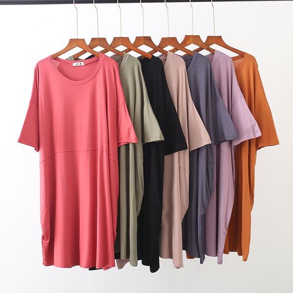 women loose dress summer plus size 100kg modal dress pregnant women soft thin short-sleeved cotton nightdress outfit sleep wear, Black;gray
women loose dress summer plus size 100kg modal dress pregnant women soft thin short-sleeved cotton nightdress outfit sleep wear, Black;gray