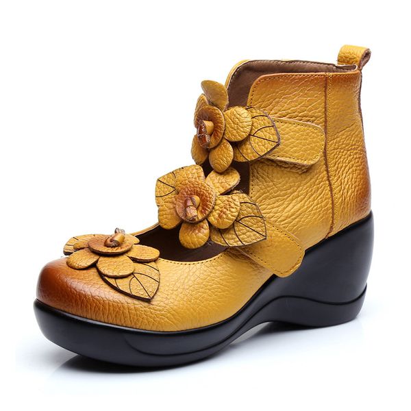 2017 women thick heels plarform sandals closed toe flower ethnic style handmade genuine leather personalized women sandal, Black
2017 women thick heels plarform sandals closed toe flower ethnic style handmade genuine leather personalized women sandal, Black