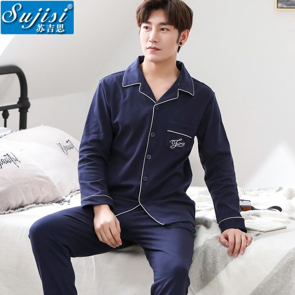 men's long sleeve pajamas cotton set autumn and winter cardigan lapel leisure l men's pajamas tracksuit set, Blue;gray
men's long sleeve pajamas cotton set autumn and winter cardigan lapel leisure l men's pajamas tracksuit set, Blue;gray