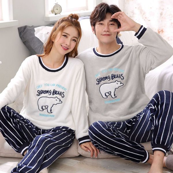 couples cartoon thick warm flannel long sleeve pajama set for women winter coral velvet sleepwear suit men homewear home clothes, Black;red
couples cartoon thick warm flannel long sleeve pajama set for women winter coral velvet sleepwear suit men homewear home clothes, Black;red