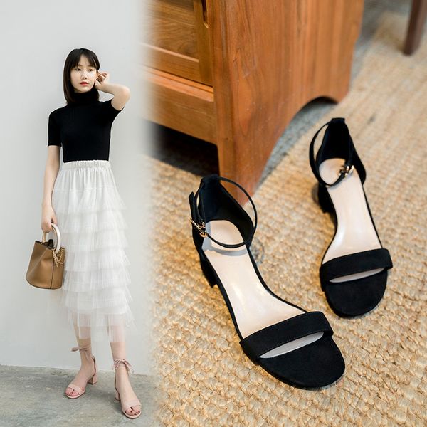 female sandal comfort shoes for women beige heeled sandals buckle med large size clear heels all-match 2020 summer ladies, Black
female sandal comfort shoes for women beige heeled sandals buckle med large size clear heels all-match 2020 summer ladies, Black