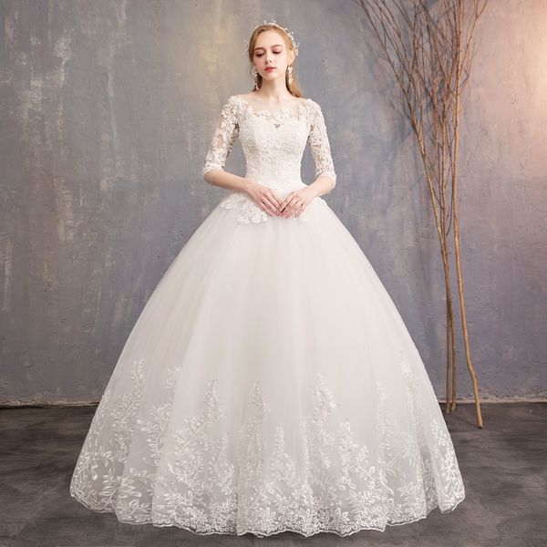 tulle ball gown wedding dresses with lace appliques 2019 half sleeves bride dress vestido de novia, White
tulle ball gown wedding dresses with lace appliques 2019 half sleeves bride dress vestido de novia, White