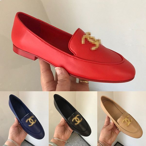 designer womens leather shoes luxury black red apricot metal button coat of paint flat loafers with box size 35-40
designer womens leather shoes luxury black red apricot metal button coat of paint flat loafers with box size 35-40