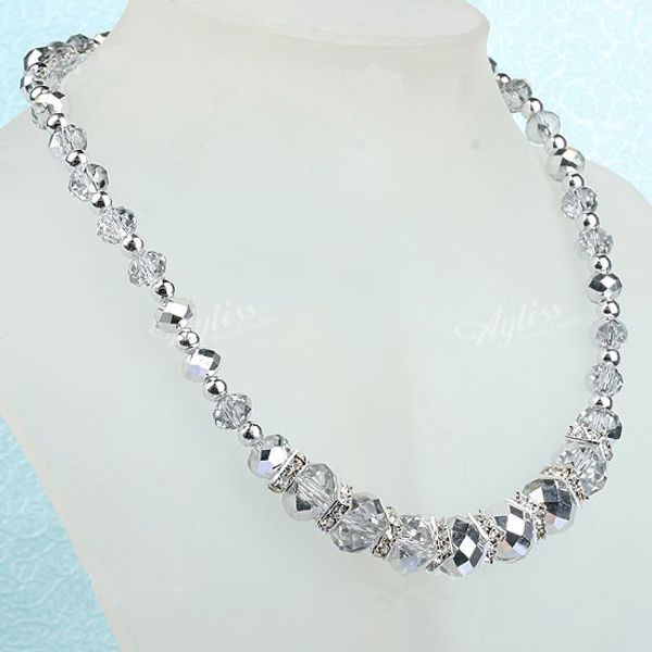 fashion handmade silver crystal glass faceted beads necklace with magnetic clasp one piece 19" 206
fashion handmade silver crystal glass faceted beads necklace with magnetic clasp one piece 19" 206
