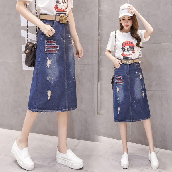 the orchid grey european fashion embroidered denim skirts shuhua414, Black;gray
the orchid grey european fashion embroidered denim skirts shuhua414, Black;gray