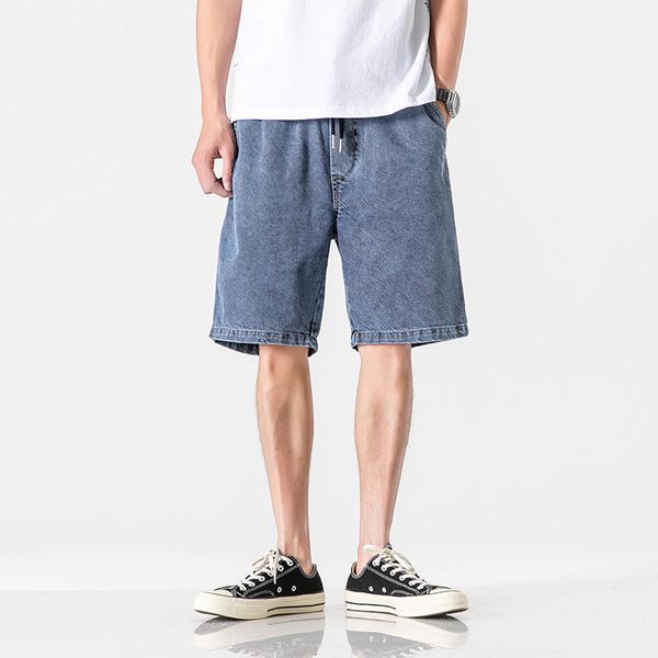 men washed vintage fashion casual denim shorts male japan style streetwear hip hop knee-length jeans shorts, Blue
men washed vintage fashion casual denim shorts male japan style streetwear hip hop knee-length jeans shorts, Blue