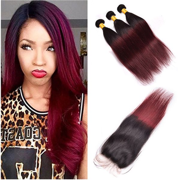 malaysian human hair 3 bundles with 4x4 lace closure silky straight 4 pieces/lot 1b 99j straight virgin hair extensions 12-24", Black;brown
malaysian human hair 3 bundles with 4x4 lace closure silky straight 4 pieces/lot 1b 99j straight virgin hair extensions 12-24", Black;brown