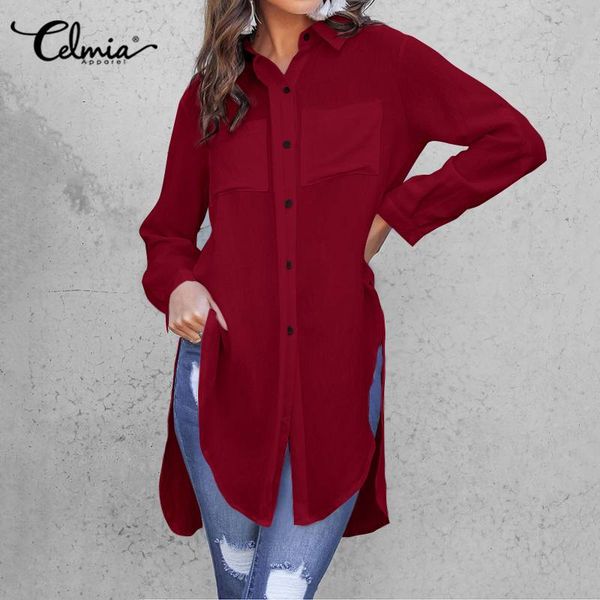 celmia summer women's blouse fashion buttons irregular hem long sleeve casual loose shirt chemisier femme office blusas 5xl, White
celmia summer women's blouse fashion buttons irregular hem long sleeve casual loose shirt chemisier femme office blusas 5xl, White