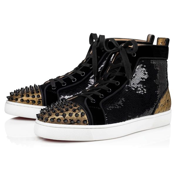 sale red bottom men shoes high sneaker sports flats shoes sneakers spikes orlato black calfskin patent leather with gold sequins traine
sale red bottom men shoes high sneaker sports flats shoes sneakers spikes orlato black calfskin patent leather with gold sequins traine