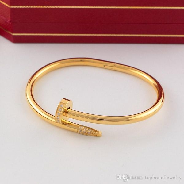 Hot sale Brand name 316L Titanium steel nail punk lovers bangle with diamond and no diamond logo for women and man jewelry free shipping PS7
Hot sale Brand name 316L Titanium steel nail punk lovers bangle with diamond and no diamond logo for women and man jewelry free shipping PS7