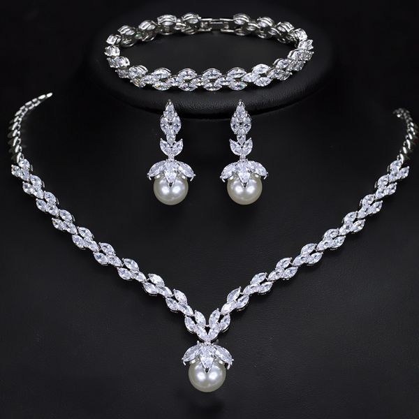 fashion brand crystal 3a+ zircon wedding genuine pearl love bracelet necklace earrings for women pendant necklace earring copper jewelry c03, Black
fashion brand crystal 3a+ zircon wedding genuine pearl love bracelet necklace earrings for women pendant necklace earring copper jewelry c03, Black