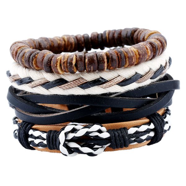 woven rope bracelets punk real leather bracelets & bangles set wood beads bracelet for men adjustable wrap wristband jewelry, Golden;silver
woven rope bracelets punk real leather bracelets & bangles set wood beads bracelet for men adjustable wrap wristband jewelry, Golden;silver
