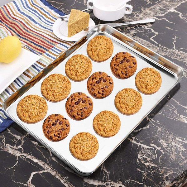 baking sheet cookie sheet set of 2, 430 stainless steel baking pans tray 16 x 12 x 1 inch, mirror finish, easy clean &dishwashe
baking sheet cookie sheet set of 2, 430 stainless steel baking pans tray 16 x 12 x 1 inch, mirror finish, easy clean &dishwashe