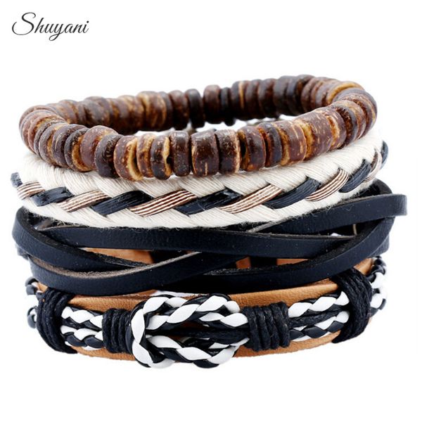 4pcs/set new punk genuine wrap leather bracelets men for women handmade multilayer weave bracelets cuff jewelry accessories, Golden;silver
4pcs/set new punk genuine wrap leather bracelets men for women handmade multilayer weave bracelets cuff jewelry accessories, Golden;silver