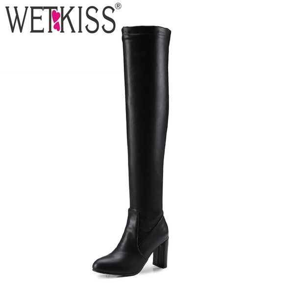wetkiss 2018 over the knee boots women pu pointed toe boots shoes thick high heels footwear super big size 48 winter warm, Black
wetkiss 2018 over the knee boots women pu pointed toe boots shoes thick high heels footwear super big size 48 winter warm, Black