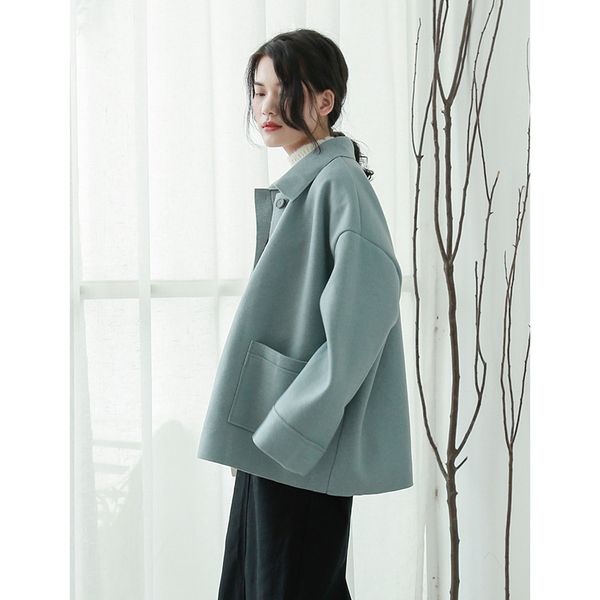 2008 autumn-winter korean edition short wool suit large pocket turn-over collar, Black
2008 autumn-winter korean edition short wool suit large pocket turn-over collar, Black