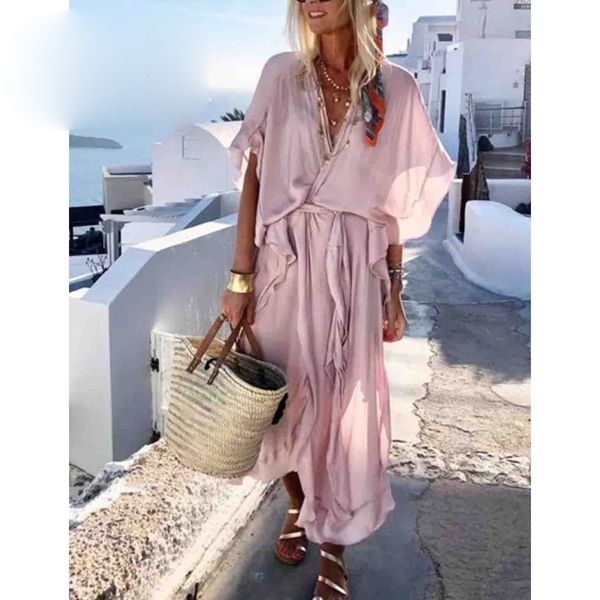womens clothes summer dress summer boho style long dress women short sleeve dress solid casual beach dresses vintage chiffon pink maxi, Black;gray
womens clothes summer dress summer boho style long dress women short sleeve dress solid casual beach dresses vintage chiffon pink maxi, Black;gray