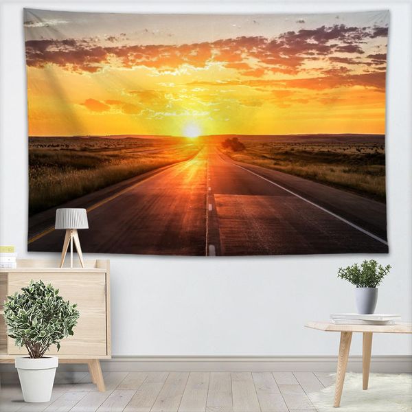 

custom sunset tapestry wall hanging decor home birthday party decorations fabric tapestries camping tent travel sleeping pad