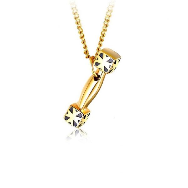 fashion charm men stainless steel dumbbell pendant necklace snake chains hip hop jewelry design gold silver black necklaces for mens gift
fashion charm men stainless steel dumbbell pendant necklace snake chains hip hop jewelry design gold silver black necklaces for mens gift
