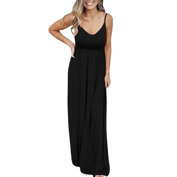 summer spaghetti strap dress women gothic black sleeveless beach long dress elegant party dresses, Black;gray
summer spaghetti strap dress women gothic black sleeveless beach long dress elegant party dresses, Black;gray