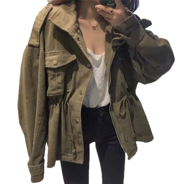 2019 new fashion pocket leisure korean women jacket spring autumn chic retro versatile loose casual windbreaker coat f1072, Black;brown
2019 new fashion pocket leisure korean women jacket spring autumn chic retro versatile loose casual windbreaker coat f1072, Black;brown