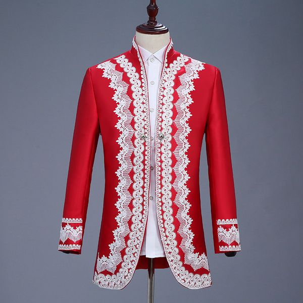 classic stand collar men blazer casual coat men suit jacket blazer masculino slim fit burgundy long for, White;black 
classic stand collar men blazer casual coat men suit jacket blazer masculino slim fit burgundy long for, White;black