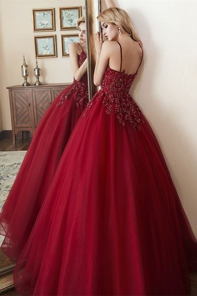 women prom gown deep red tulle long evening dress with lace appliques beads custom made, Black;red
women prom gown deep red tulle long evening dress with lace appliques beads custom made, Black;red