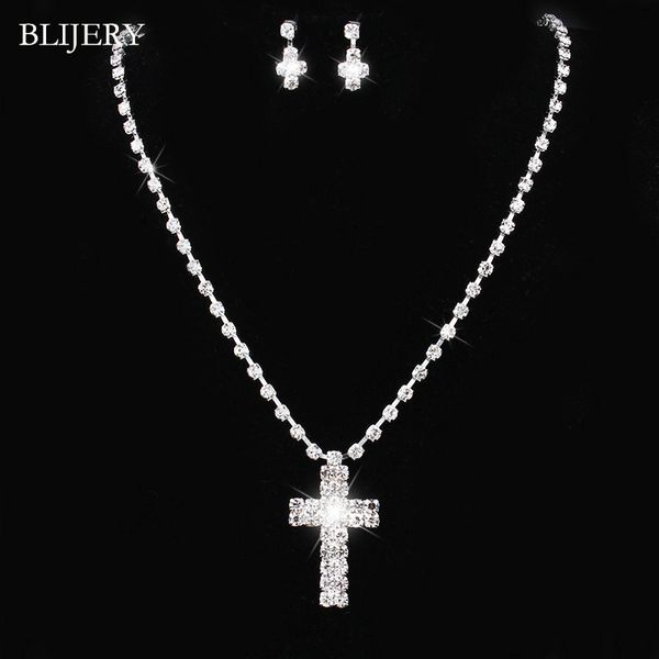 blijery simple style crystal cross pendant necklace earrings set silver color rhinestone wedding bridesmaid bridal jewelry sets, Slivery;golden
blijery simple style crystal cross pendant necklace earrings set silver color rhinestone wedding bridesmaid bridal jewelry sets, Slivery;golden
