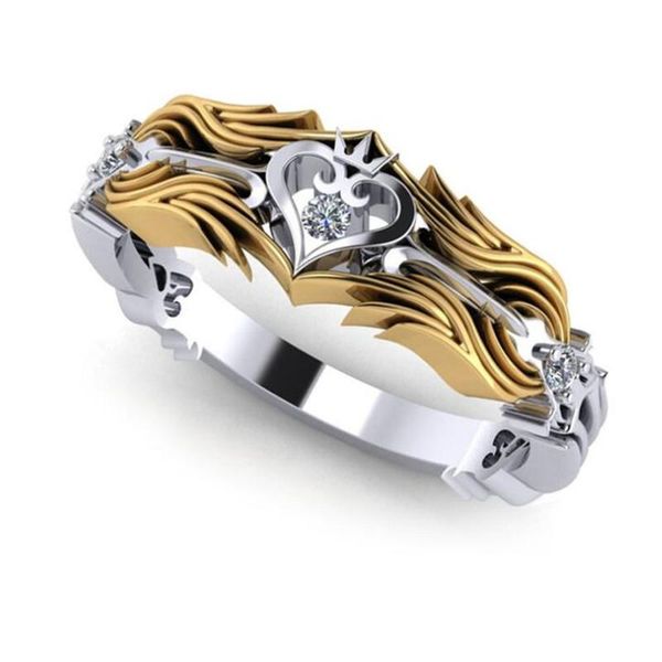 classical fashion jewelry king's heart ring 925 sterling silver&gold fill white 5a cubic zircon promise women wedding queen band ring g, Slivery;golden
classical fashion jewelry king's heart ring 925 sterling silver&gold fill white 5a cubic zircon promise women wedding queen band ring g, Slivery;golden