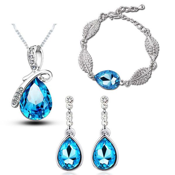austrian crystal jewelry drops acacia leaves pendant wedding jewelry sets (fashion necklace + chandelier earrings + bracelets, Slivery;golden
austrian crystal jewelry drops acacia leaves pendant wedding jewelry sets (fashion necklace + chandelier earrings + bracelets, Slivery;golden